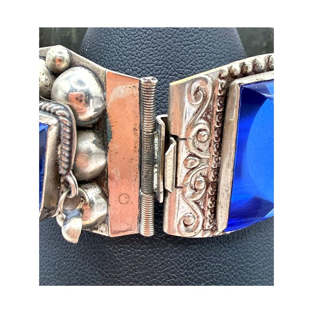 Vintage Mexico Taxco 925 Multi Panel Story Bracelet-Marked - Picture 6 of 11